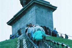"Butte de Lion", ("Lion's Mound" - Monument to battle of Waterloo.- The lion looks toward France, as if watching for Napoleon's return.), Waterloo, Belgium