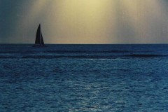 "Solitary Sailor", Honolulu, Hawaii, (from Waikiki Beach)