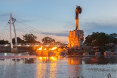 "Keeper of the Plains" Statue at Night (3), Wichita, KS