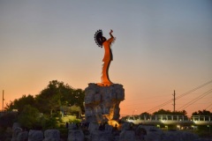 "Keeper of the Plains" Statue at Night (2) Wichita, KS