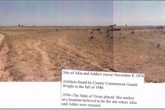 "Site of the 11-8-1874 rescue of KS pioneer children Julia and Addie German", (kidnapped on the Kansas Plains by Cheyenne warriors on Sept. 11, 1874), Near Pampa,Texas
